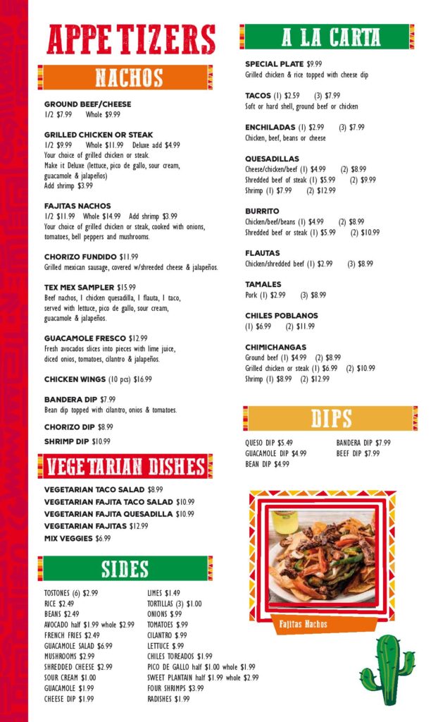 Menu - Original Taqueria